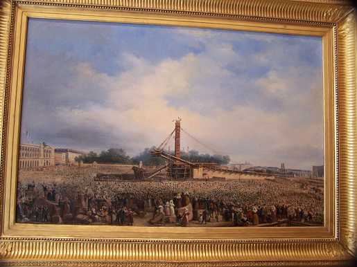 The erection of the obelisk in Place de la Concorde, Paris, 1836