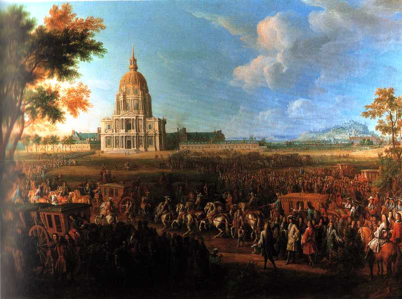 Invalides, Louis XIV visiting the Hotel Royal des Invalides on 26th Agust 1706