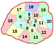 Paris arrondissments map